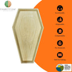 Charity Leaf Disposable Palm Leaf 22"x12" Coffin Trays (25 Pieces) Bamboo Like Serving Platters, Disposable Boards, Eco-Friendly Dinnerware for Christmas, Weddings, Catering, Events