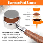 IKAPE 53.3mm Espresso Puck Screen, 0.2mm Thickness, Reusable Metal Ultra-thin & Ultra-light Coffee Filters, Food-grade 316 Stainless Steel Coffee Puck Screen for Espresso Baristas