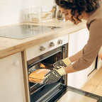 Oven Gloves, Heat Resistant 540 Degrees Grilling Gloves, Hot Surface Handler Non-Slip Silicone Oven Mitts with Fingers, BBQ Gloves for Cooking/Kitchen/Baking, Pack of 2