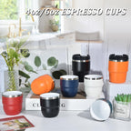 4oz Espresso Cups, Insulated Espresso Cups Set of 2, Expresso Shots Cup, Stainless Steel Shot Glasses for Coffee, Portable Espresso Travel Mug for Camping