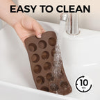 Peanut Butter Cup Mold, 15 Cavity Chocolate Candy Molds, Silicone Baking Mold for Snack Size Mini Peanut Butter Cup, Jelly, and Cordial, Pack of 2