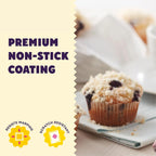 Wilton Gold Premium Non-Stick Warp-Resistant Bakeware, Made without PFAs, Muffin Pan, 12-cup, 10.5 x 15 x 1.4 in, Packaging May Vary