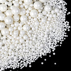 Edible White Pearl Sugar Sprinkles for Cake Decorating, Candy Pearls Cupcake Toppers, 150g/5.29oz, Mix Sprinkles, Baking Cake Decorations, Easter, Wedding Party Chirstmas Supplies