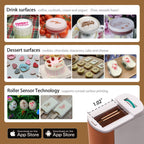 Handheld Food PrintPen Portable Mini Coffee PrintPen Latte Art Macaron Cookie DIY Design Print Pen, Christmas Gifts Bluetooth 4.2 - Brown, Red and Black 3PCS Colors