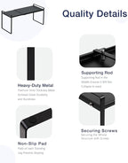 Nxconsu Expandable Cabinet Shelf Organizer Riser for Kitchen Pantry Cupboard Under Sink Countertop Home Storage Organization Rack Space Saver Freestanding Heavy Duty Nonslip Stackable Black X Large