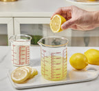 High Borosilicate Glass Measuring Cup-V-Shaped Spout，Glass Measuring Beaker for Kitchen or Restaurant, Easy to Read, 500 ML (16 Oz, 2 Cup)