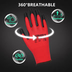 PU Coated Safety Work Gloves, 12 Pairs Work Gloves Mechanic Working Seamless Knit Glove with Polyurethane Coated Smooth