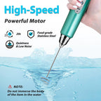 Milk Frother Rechargeable Handheld-Electric Whisk 3 Speed Adjustable, Coffee Frother Wand with 3 Stainless Whisks, Electric Foam Maker, Drink Mixer Blender for Latte Cappuccino Matcha Egg