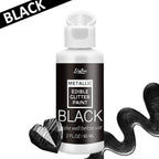 Edible Glitter Paint - 2 fl.oz Food Grade Metallic Glitter Cake Paint for Cake Decorating, Baking, Cupcakes - Shimmer Art Decorative Liquid Edible Paint Food Coloring for Fondant, Donuts (Black)