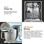 Mini Angel Stand Mixer,10-Speed Kitchen Electric Mixer,Tilt-Head Food Mixer with Dough Hook, Wire Whisk, Flat Beater, Stainless Steel Bowl (Blue2, 5QT)