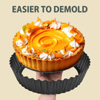 2 Pack 9.5 inches Pie Pan with Removable Bottom for Baking, Deep Quiche Tart Pan Non Stick for Oven, Fluted Pie Dish Plate Tin for Apple, Pot Pies, Cheesecakes and Desserts