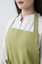 Cotton Linen Apron for Women - Adjustable Casual Apron with Pocktes, Great for Florist, Coffee House and Kitchen