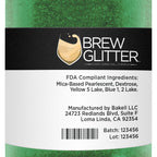 Brew Glitter - Green (50g 1x Jar) | Edible Glitter for Cocktails, Mocktails and Beverages