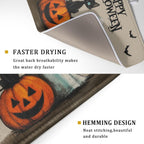Happy Halloween Black Cat Ghost Dish Drying Mat for Kitchen Counter,Halloween Pumpkin Spiderweb Bat Drying Mat 18 x 24 Inch with High Absorbent Microfiber Drainer Mat for Coffee Bar