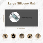 47.2"x23.6"(120cmx60cm) Large Silicone Mat for Kitchen Counter, Non-Slip Heat Resistant Countertop Protector, Waterproof Multipurpose Mat for Kitchen Island, Light Brown