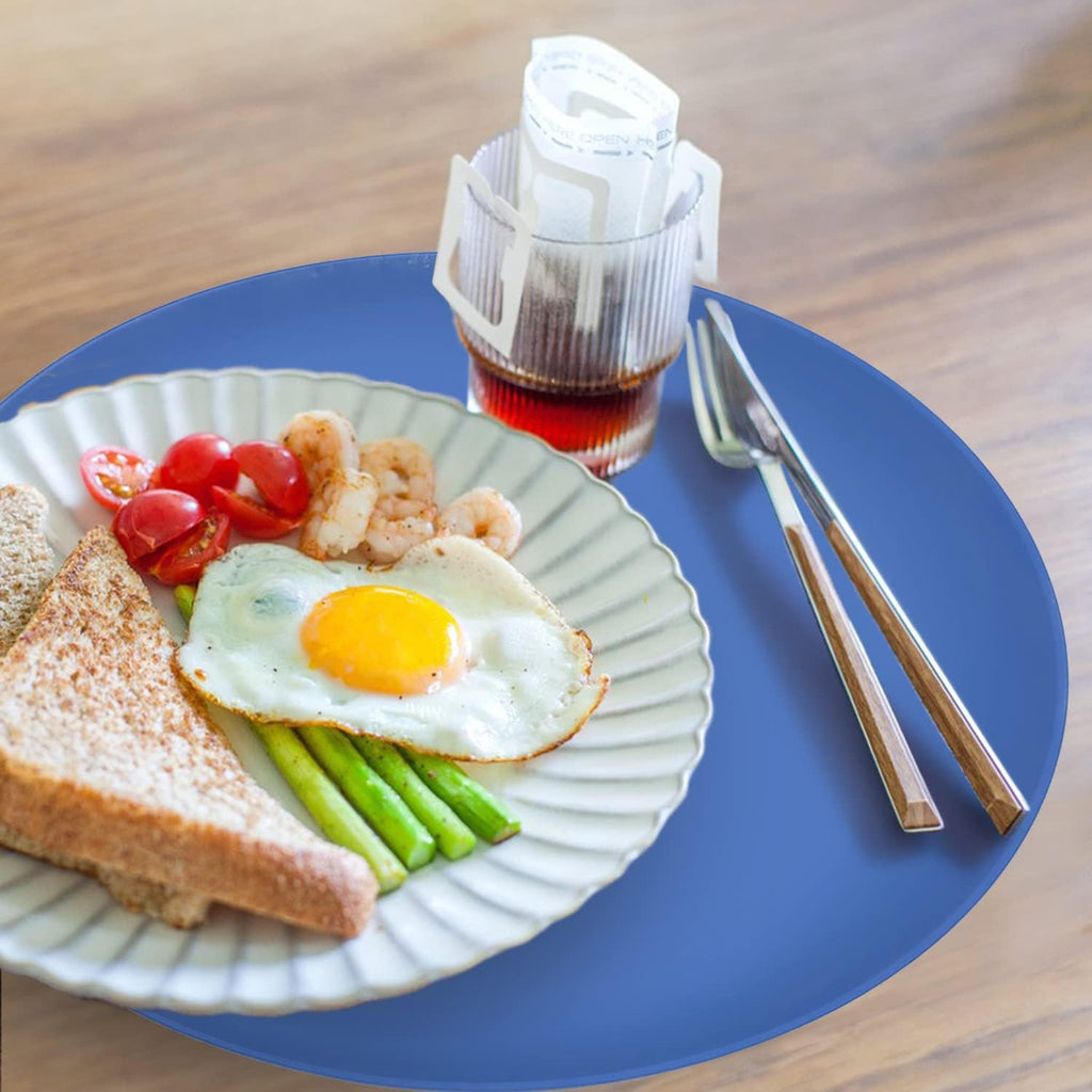 KooMall 12 10 8 Inch Multi-use Microwave Mat, Trivet, Pot Holders, Drying, Baking, Place Mat, Utensils Rest, Silicone Cover Pad for Hot Pot Pans Bowls Plates Dishes Kitchen Counter,Heat Resistant,Blue