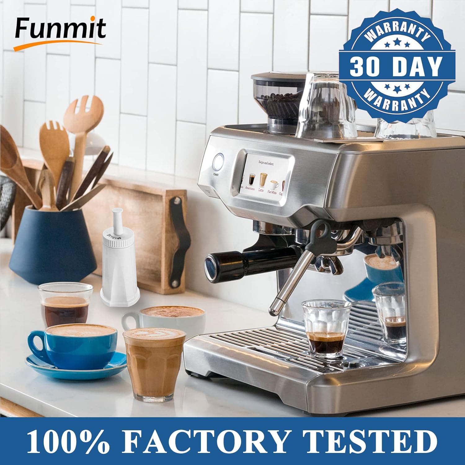 2 Pack Replacement Water Filter for Breville Espresso Machine Barista Touch Bes880, Barista Pro BES878, Oracle Touch BES990, Oracle BES980, Dual Boiler BES920 Bambino ClaroSwiss Sage by Funmit