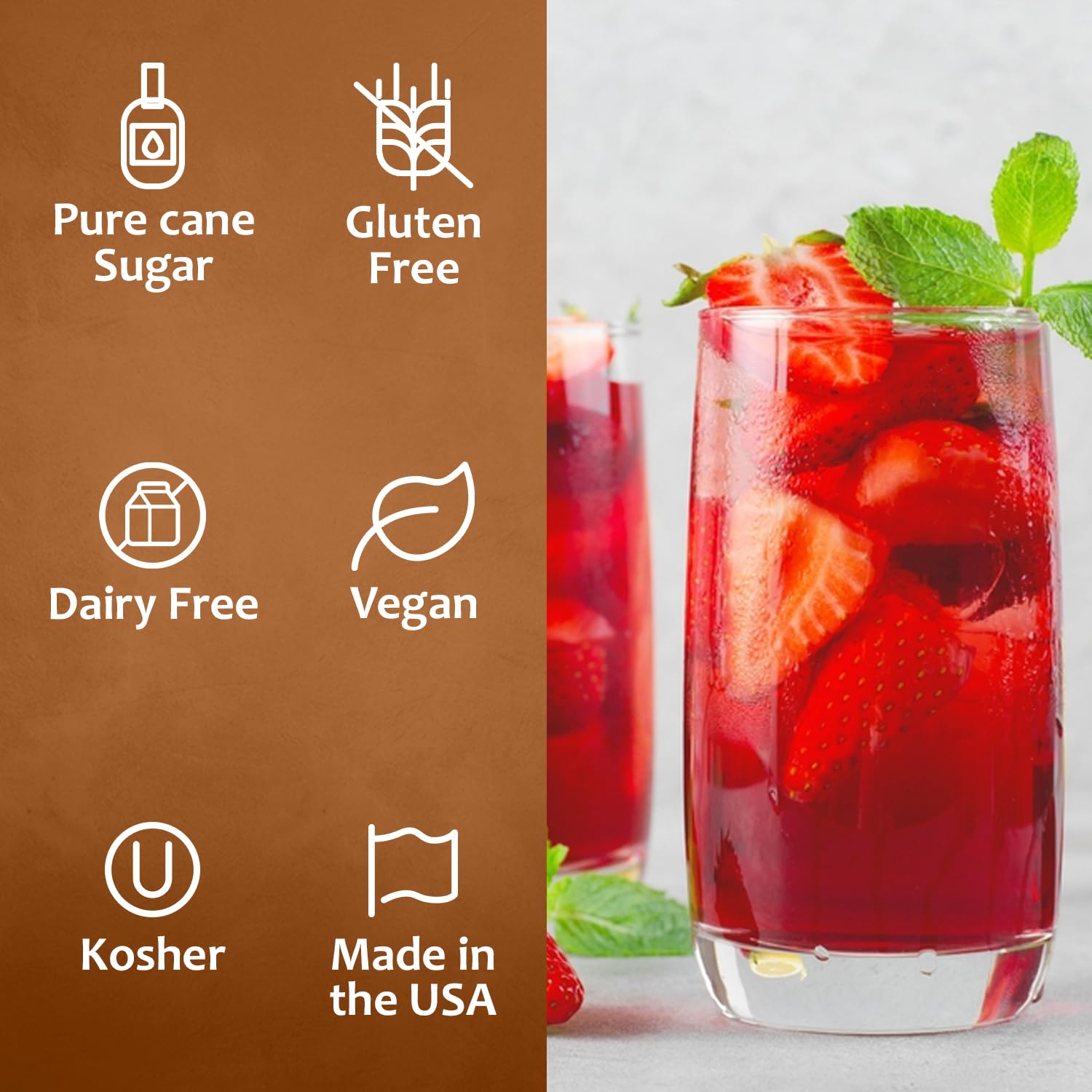 Syruvia Strawberry Syrup (25.4 fl oz) - Sweet Strawberry Bliss in a Bottle – Kosher, Gluten-Free, Ideal for Elevating Your Culinary and Beverage Adventures