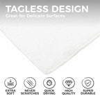The Rag Company - All-Purpose Microfiber Terry Cleaning Towels - Commercial Grade, Highly Absorbent, Lint-Free, Streak-Free, Kitchens, Bathrooms, Offices, 300gsm, 12in x 12in, White (12-Pack)