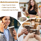 Paper Cups 16 oz 180 Pack, Disposable Coffee Cups, Dispoable Paper Drinking Cup for Coffee, Hot Cups for Party, Picnic, Travel, and Events