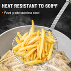 Walfos Spider Strainer - 5.5 Inch Stainless Steel Fryer Scoop, Kitchen Spider Skimmer Strainer With Handle, For Cooking Deep Fryer, Pasta, Spaghetti, Noodle, Vegetables, Egg