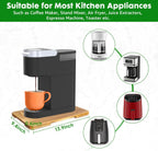 Appliance Slider 360° Rolling Tray for Coffee Maker- Wood Coffee Pot Slider Tray Countertop Rotation Sliding Tray with Wheels, Small Appliances Mat (Small 13.9"×9.4")
