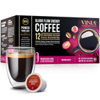 VINIA Blood Flow Energy Coffee Pods - Medium Roast Infused with Red Grape Piceid Resveratrol for Physical Energy & Mental Alertness, K Cup Compatible Superfood Coffee, Full-Bodied, 60 Count.