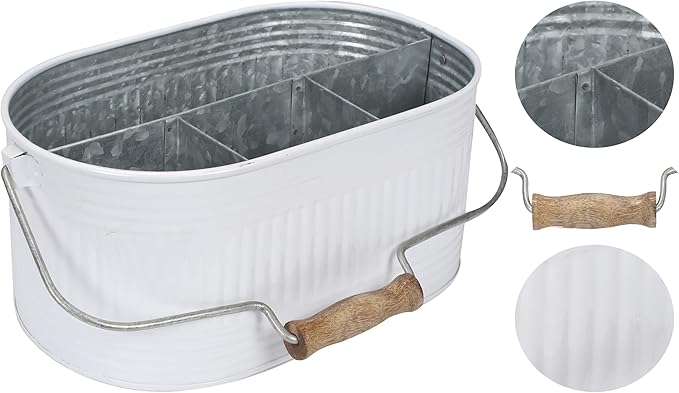 Alpha Living Home Silverware Organizer Kitchen Drawer Organizer Utensil Organizer Silverware Holder Cutlery Organizer Flatware Organizer Farmhouse Chic Design for Kitchen, Picnics & Parties (White)