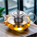 Glass Teapot with Infuser Clear Glass Tea Kettle 1000 ml Tea Pot for Stove Top, Loose Tea, Tea Maker Gift