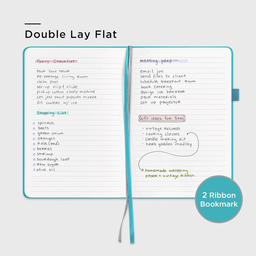 &And Per Se Lined Journal Notebook (5 Packs), 160 Pages, A5 5.7 x 8 inches College Ruled Thick Paper Notebook Journals for Writing, Hardcover Notebooks for Women Men Office School (Cerulean Blue)