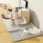 Silicone Coffee Mat - Removable Bar Mat with Concave and Convex Design, Leak-Proof and Non-Slip, Suitable for Use Under the Coffee Machine to Keep the Countertop Clean (White24"x16")