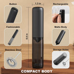 Rechargeable Milk Frother with Cover, Easy to Carry Drink Mixer Handheld, Electric Frother Wand for Coffee, Latte, Cappuccino, Frappe Drink, Hot Chocolate, Black