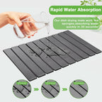 Large Stone Dish Drying Mats for Kitchen Counter, 24"×16", Collapsible quick dry stone mat kitchen, Eco-Friendly, Absorbent Diatomaceous Earth Mats for Dishes Bottles Cups, Match Any Countertop