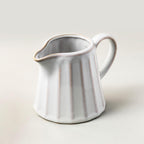 Ceramic Creamer Pitcher,Creamer Container with Handle, Small Milk Pitcher Cup for Coffee, Sauces, Salad, 10 OZ, Cream White