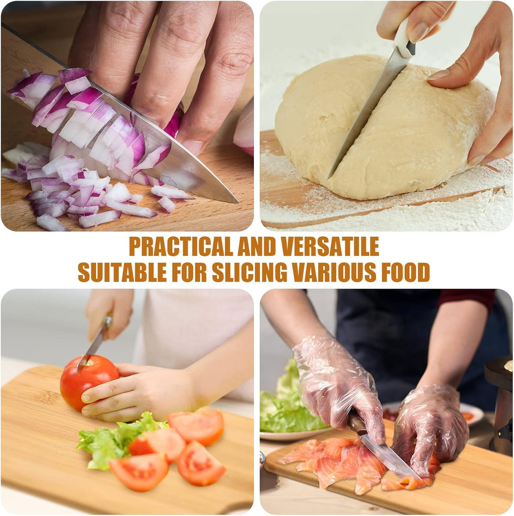 Patelai 12 Packs Wooden Cutting Board Set with Handles Large Kitchen Serving Plain Chopping Board Bulk Gifts for Mom for Vegetables Meat Pizza Cheese Fruit Bread(Bamboo,15 x 7 Inch)