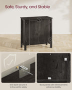 VASAGLE LIRY Collection - Buffet Cabinet, Coffee Bar Cabinet with a Drawer, Adjustable Shelf, Sideboard Storage with Cable Hole, Drawer Divider, Antique Charcoal UBBK341B02