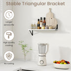 Dreamland Wall Shelves Long, 24W x 8D Wall Mounted Shelves Set of 2, Wide Display Ledge Shelf with Sturdy Metal Brackets for Living Room, Bathroom, Bedroom and Kitchen, White