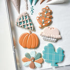 3 Pcs Fall Leaves Cookie Cutters, Large Size 3.2" to 4.5" Thanksgving Cookie Cutter Holiday Themed Shapes of Maple Leaf, Oak Leaf, Pumpkin