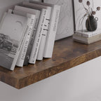 Floating Shelf, Set of 1 Wall Shelf, 36 in W x 12.75 in D x 2 in H Wooden Floating Wall Shelf with Invisible Brackets for Living Room/Bedroom/Bathroom/Kitchen Storage and Decor, Rustic Brown