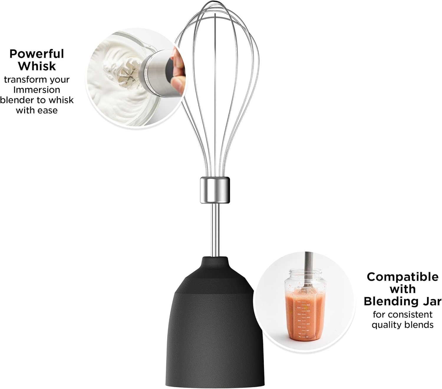 Vitamix 2-Speed Immersion Blender + Whisk, Black