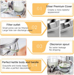 84.5oz Borosilicate Glass Teapot with 304 Stainless Steel Lid & Built-in Strainer, Stovetop & Microwave Safe Tea Kettle for Loose Leaf/Iced/Fruit/Herbal Tea, 2500ml Clear Pot