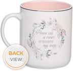 Christian Art Gifts Floral Pink Ceramic Coffee Mug – 14 oz. Lead and Cadmium-free, Non-toxic Inspirational Scripture Coffee and Tea Mug for Women with Worship Song and Hymn: It is Well with My Soul