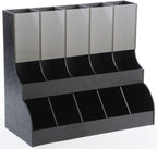 K-Cup Organizer and Dispenser, 10 Compartments, Holds 75+ K-Cups, Countertop, ABS Plastic (Black)