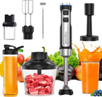 Immersion Blender Handheld 8 in 1 Hand Blender, Electric Blender Max 1000W Immersion Blender with 21 Speed & Turbo Mode, 21 Speed & Turbo Mode, Beaker Chopper Milk Frother Frother Grinder