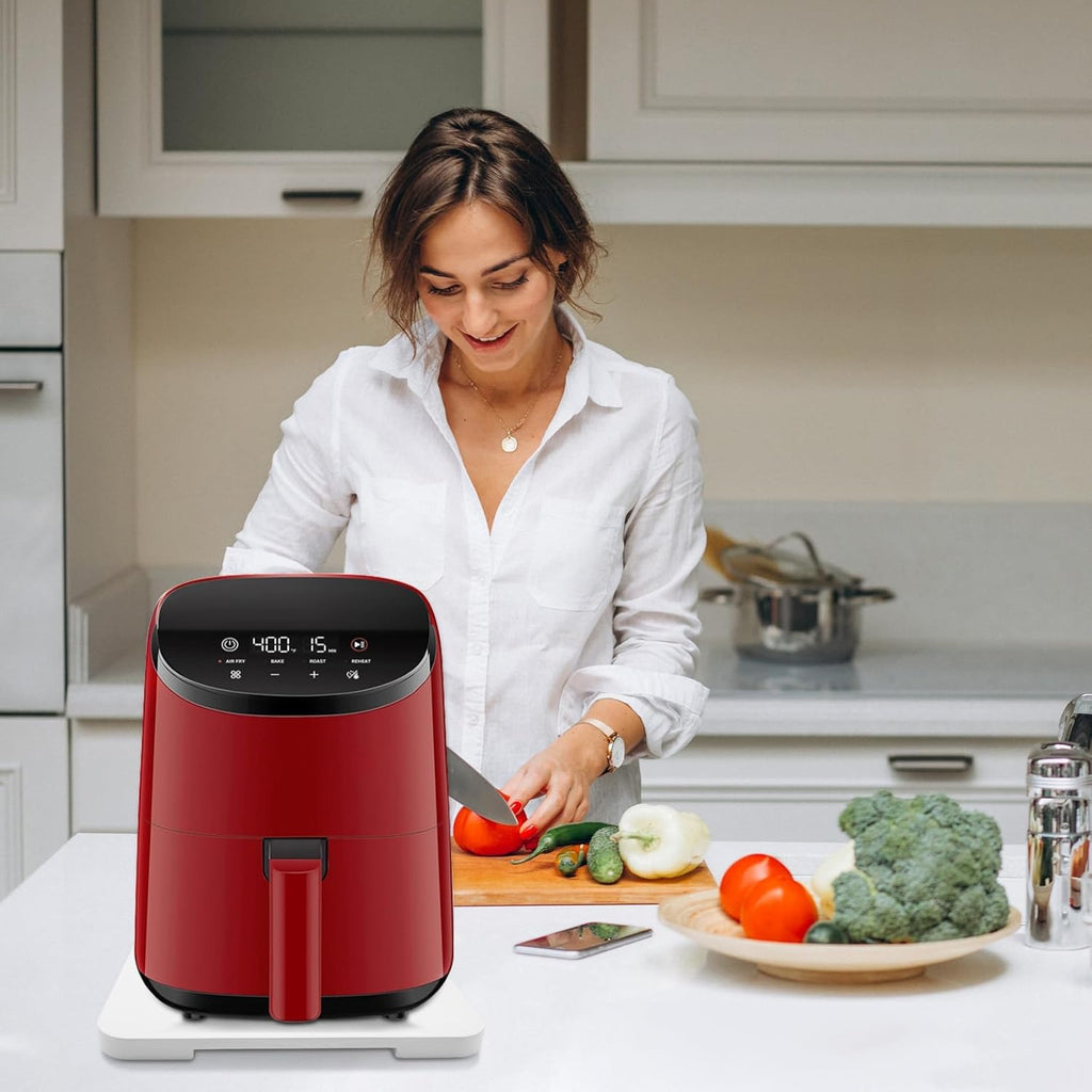 Appliance Slider 360° Rolling Tray for Coffee Maker- Bamboo Coffee Pot Slider Tray Countertop Rotation Sliding Tray with Wheels, Small Appliances Mat Easily from Under The Cabinet White(13.9"×9.4")