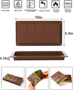 LGQUK Dubai Chocolate Bar Mold Silicone Chocolate Bar Molds, Deep Rectangular, 2 Pack, Large Size for Stuffed Bars (2PCS Deep Size)