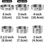 M JNGMEI 6 Pieces Stainless Steel Cookie Cutter Set 2'', 3'',3.5'', 4'',5''and6'' Biscuit Plain Edge Round Cutters large Sizes Shape Molds Ranging from 2-6 Inches GIFT PACKAGE