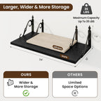 RICHFOCUS 12 Inch Deep Floating Shelves for Wall, 24" W x 12" D Black Wood Wall Shelves Set of 2, Wide Floating Shelves for Living Room, Bedroom, Kitchen, Bathroom and Decor Storage, Black