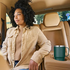 VEGOND 20 oz Tumbler Bulk with Handle Lid and Straw, Stainless Steel Insulated Travel Coffee Mug Set, Spill Proof Double Wall Metal Tumblers Cups, Dark Green 6 Pack