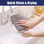 Homaxy Microfiber Waffle Weave Kitchen Towels, 16 x 28 Inch Ultra Absorbent and Solid Color Dish Towels, 4 Pack, Coffce